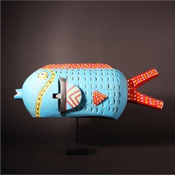 Größe Marionette der Bozo Fisch mit Ständer - Beeld - Mali