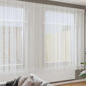 vidaXL Kantgordijn Wit 240x900cm Polyester, Huis en Inrichting, Verzenden, Nieuw, Wit