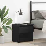 vidaXL Nachtkastje met lade Zwart Eiken 40 x 30 x 39 cm, Minder dan 45 cm, Verzenden, Nieuw, Minder dan 55 cm