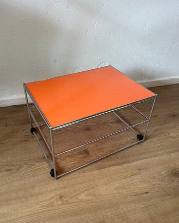 Bijzettafel - Acryl, Roestvrij staal - Upcycled salontafel -