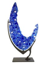 Made Murano Glass - sculptuur, Piastra Carnevale Blu su