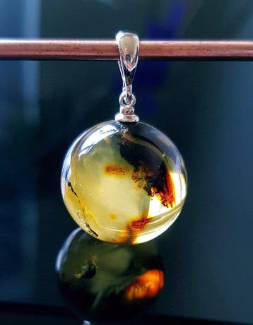 Amber Zeldzame natuurlijke Baltisch amber ronde bol hanger-