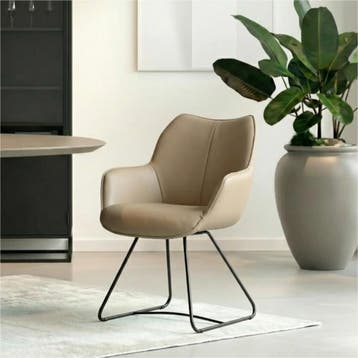 Set van 8 Leren eetkamerstoelen Magic - Toledo Mocca, Huis en Inrichting, Stoelen, Ophalen of Verzenden, Nieuw, Leer