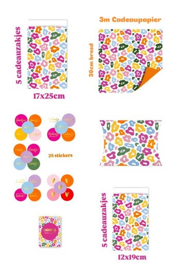 inpakset Leopard color - voorjaar - vrolijk - inpakpapier..., Diversen, Cadeaupapier, Ophalen of Verzenden, Nieuw