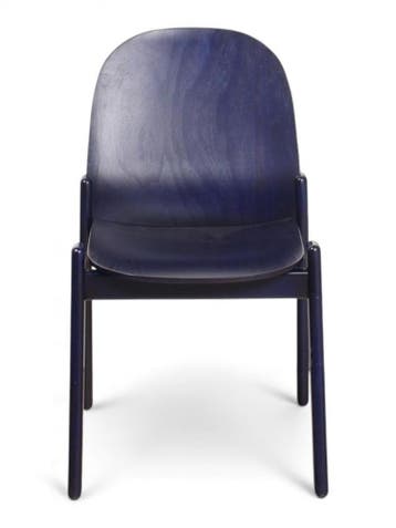 KKID Nordic stoel, 4-poot, blauw gebeitst eiken, Huis en Inrichting, Ophalen of Verzenden, Gebruikt, Blauw