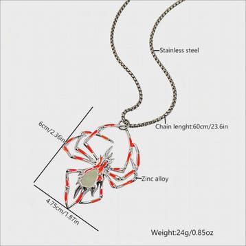 Glow-in-the-Dark Spider Hanger Ketting - Luminous Halloween