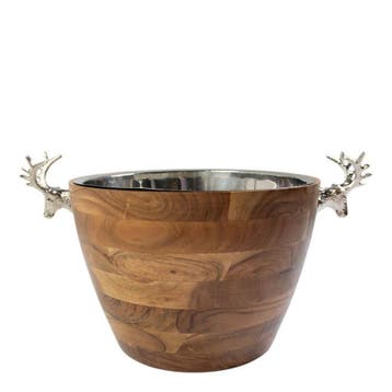 Champagne Koeler hert hout zilver 29x53x37cm, Huis en Inrichting, Verzenden, Nieuw