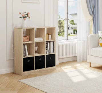 Nieuwe Stellingkast van Licht Eiken Hout - Kubus Boekenkast, Huis en Inrichting, Kasten | Stellingkasten, Verzenden, Nieuw