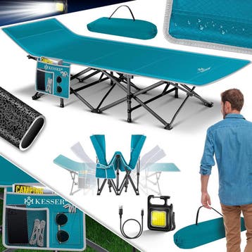 Veldbed - 1 Persoons - Kampeerbed - Stretcher - Blauw - KESS, Verzenden, Zo goed als nieuw