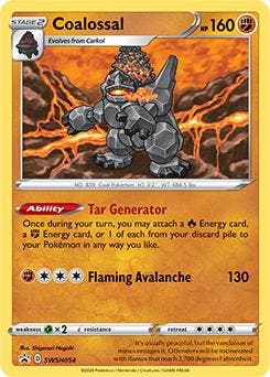 Coalossal swsh054 Sword&Shield Promos, Hobby en Vrije tijd, Verzamelkaartspellen | Pokémon, Losse kaart, Nieuw, Foil, Ophalen of Verzenden