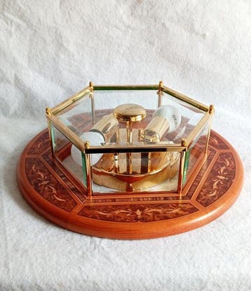 Plafondlamp - Hout, facetglas - Vintage plafondlamp, Antiek en Kunst