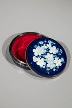 Doos - Een fijne Ando cloisonné emaille doos versierd met