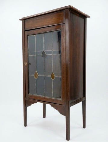 Vitrinekast - Mahonie - Edoardische Art Nouveau