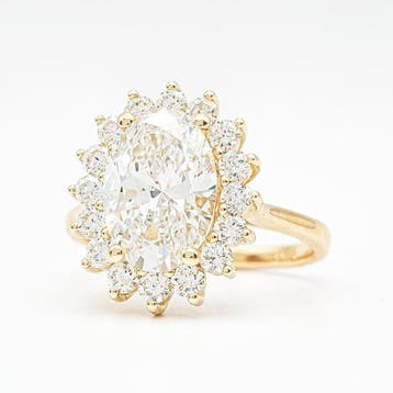 Ring - 14 karaat Geel goud - 2.63ct. tw. Diamant (Lab-grown), Nieuw