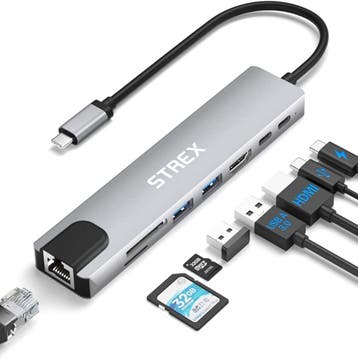 Strex 8 in 1 USB C Hub -Docking Station-USB Splitter-4K HDMI, Verzenden, Nieuw, Strex