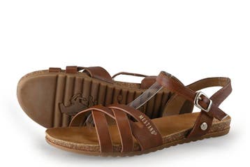 Mustang Sandalen in maat 41 Cognac, Kleding | Dames, Overige kleuren, Verzenden, Sandalen of Muiltjes, Zo goed als nieuw