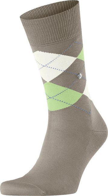 Burlington Manchester Sok Ruit Greige 4186 maat 40-46 Heren, Verzenden, Nieuw, Burlington