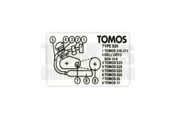 Tomos Type frame sticker Blok S25, Ophalen of Verzenden, Nieuw, Tomos