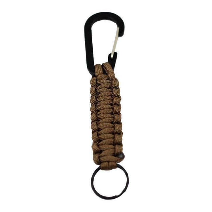 Paracord Sleutelhanger Bruin - Karabijn, Sieraden, Tassen en Uiterlijk, Overige Accessoires, Nieuw, Ophalen of Verzenden