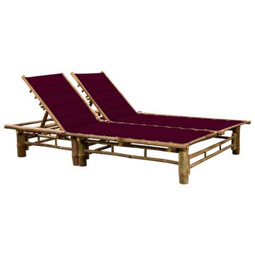 vidaXL Ligbed 2-persoons met kussens bamboe, Tuin en Terras, Verzenden, Nieuw