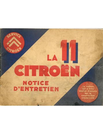 1934 CITROËN TRACTION AVANT INSTRUCTIEBOEKJE FRANS, Auto diversen