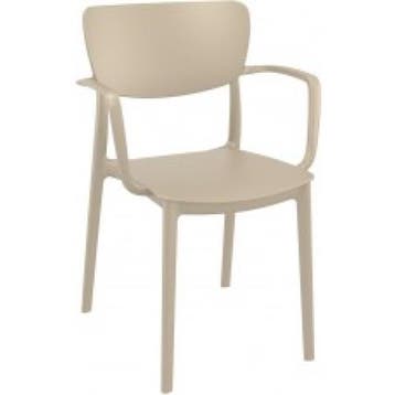 (MDK-107205) Siesta Lisa designstoel taupe, Huis en Inrichting, Stoelen, Ophalen of Verzenden, Nieuw