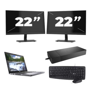 Dell Latitude 5410 -   i5-10e 8GB  - 256GB  + 2x 22 inch, Computers en Software, Qwerty, Verzenden, 8 GB, Refurbished