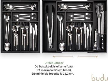 2dekans | Budu Uitschuifbare Bamboe Bestekbak #43 (43 cm, Ophalen of Verzenden, Zo goed als nieuw
