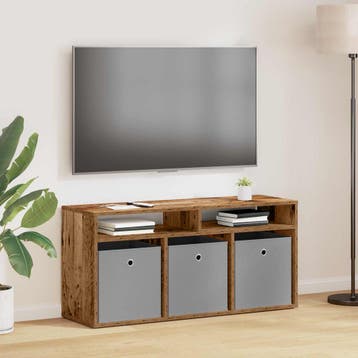vidaXL Laagkast met lade Oudhout 102 x 32 x 48,5 cm, Huis en Inrichting, Kasten | Televisiemeubels, 100 tot 150 cm, Verzenden
