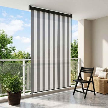 vidaXL Rolgordijn Antraciet en Wit 160 x 250 cm Stof en, Verzenden, Nieuw