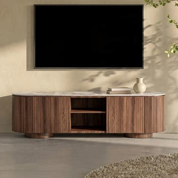 *WOONWINKEL* Kare Design Ruben Hout TV-meubel Met Marmer, Verzenden, Nieuw