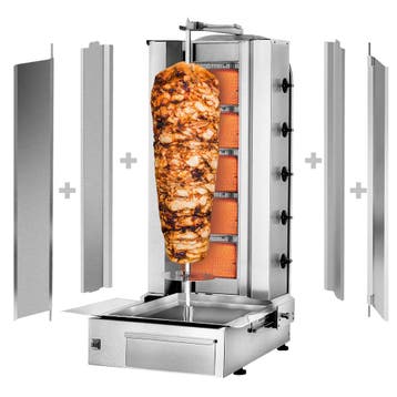 GGM Gastro | Gas Dönergrill / Shoarmagrill - 5 branders - |, Verzenden