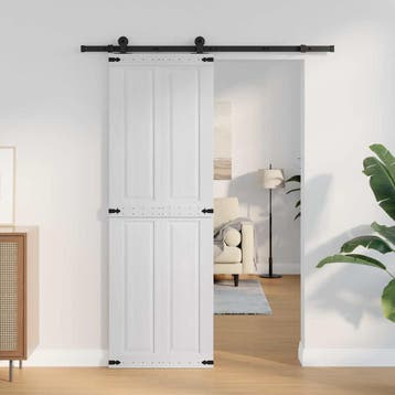 vidaXL Schuifdeur Corona Wit 70 x 210 cm Massief grenenhout, Verzenden, Nieuw