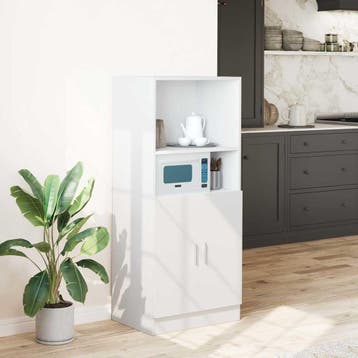 vidaXL Keukenkast 57x41,5x131,5 cm bewerkt hout wit, Huis en Inrichting, Verzenden, Nieuw, Wit