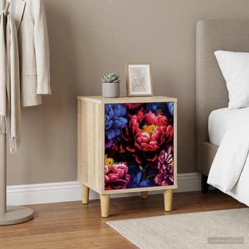vidaXL Nachtkastje KIEL Sonoma Eiken 36 x 33 x 50 cm Bewerkt, Minder dan 45 cm, Verzenden, Nieuw, Minder dan 55 cm