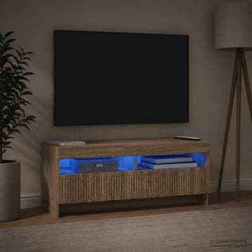 vidaXL LED tv-meubel EDE 100 x 35 x 43 cm Sonoma Eiken, Huis en Inrichting, Minder dan 50 cm, Verzenden, Nieuw, Minder dan 100 cm