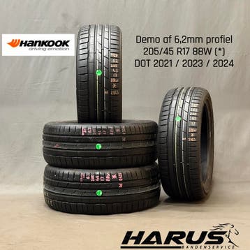 205/45/17 88W * Hankook zomerbanden demo af 6,2mm profiel, Auto-onderdelen, Gebruikt, 17 inch, Band(en), Personenwagen