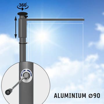 Easylift ANTRACIET: Hijsbare aluminium baniermast 6,7 of 8, Diversen, Vlaggen en Wimpels, Nieuw