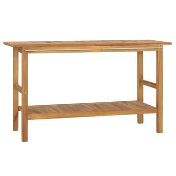 vidaXL Wastafelkast 132x45x75 cm massief teakhout, Verzenden, Nieuw