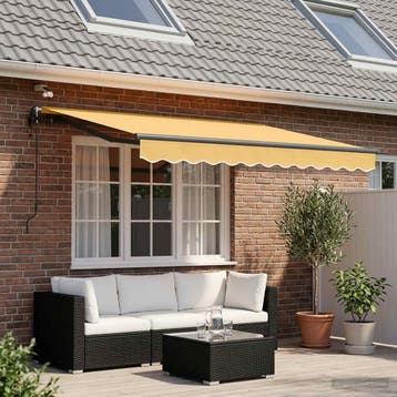 vidaXL Uitschuifbare luifel Zand 600 × 300 cm Polyester, Verzenden, Nieuw