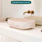 Natuursteen - riviersteen waskom beige / wit / crème / bruin, Ophalen of Verzenden, Nieuw