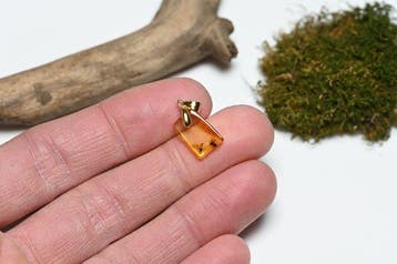 Baltische amberhanger met goudgevulde laag - met twee mooie