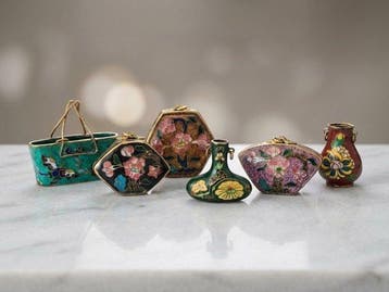 Themacollectie - 6 Miniature Cloisonnè Ciondoli, Antiek en Kunst