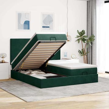 vidaXL Ottoman bed met matrassen 160x200cm fluweel, Verzenden, 200 cm, Stof, 160 cm