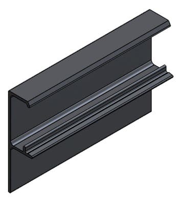 OUTLET F134B/2000-Klikkap aluminium zwart 2000mm, Ophalen of Verzenden, Nieuw