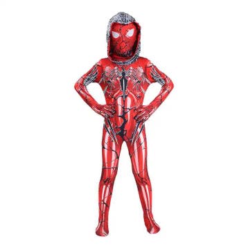 Halloween Spider-Man met hoodie - 104 (3-4 Jaar) - Verkleedk, Kinderen en Baby's, Carnavalskleding en Verkleedspullen, Ophalen of Verzenden