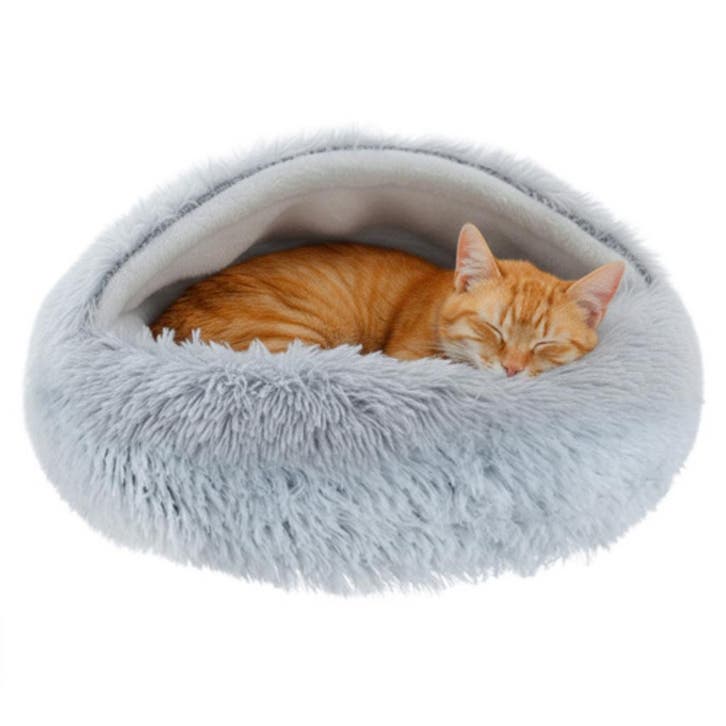Purlov Zacht grijs comfortabel pluche katten/Hondenmand -..., Hobby en Vrije tijd, Gezelschapsspellen | Overige, Nieuw, Ophalen of Verzenden