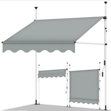 Klemluifel - Balkon luifel - Verticale luifel - 200 cm - Gri, Verzenden, Zo goed als nieuw