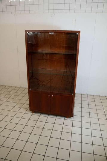 Houten Vitrinekast met Glazen Deuren, Huis en Inrichting, Kasten | Vitrinekasten, Ophalen of Verzenden, Nieuw
