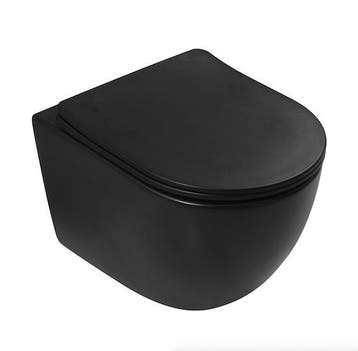 SALE - Ravius 48 - Mat zwart - Toiletpot met zitting -, Ophalen of Verzenden, Nieuw